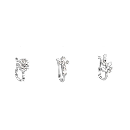 3/6pcs 16G 316L Stainless Steel Bat Fake Septum Ring,Non-Pierced Fake Nose Rings Clip On Nose Hoop Faux Septum Piercing Jewelry