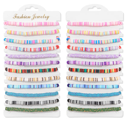 Wholesale 12Pcs/Set Colorful Natural Stone Bracelets Adjustable Rope Braided Bracelet Handmade Bohemia Bracelets with Cards