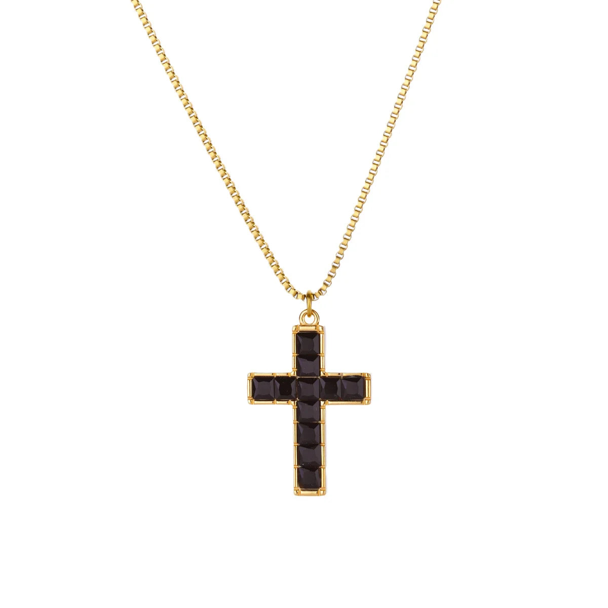 Free Shipping Vintage Cross Pendant Necklaces For Women Stainless Steel Chain Collar Necklace 2025 New Summer Beach Jewelry