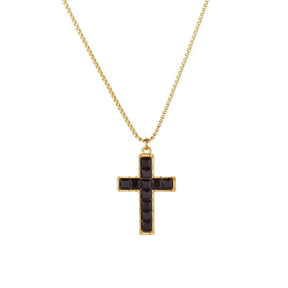 Free Shipping Vintage Cross Pendant Necklaces For Women Stainless Steel Chain Collar Necklace 2025 New Summer Beach Jewelry