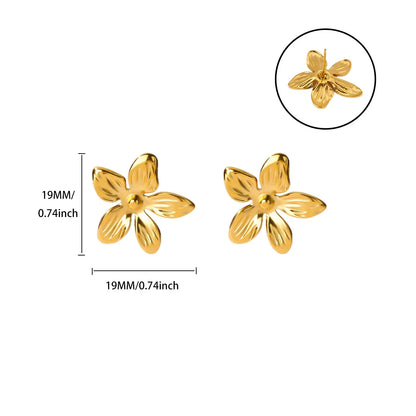 Free Shipping Vintage Flower Stud Earrings For Women Stainless Steel Piercing Earring 2025 New Fashion Wedding Jewelry
