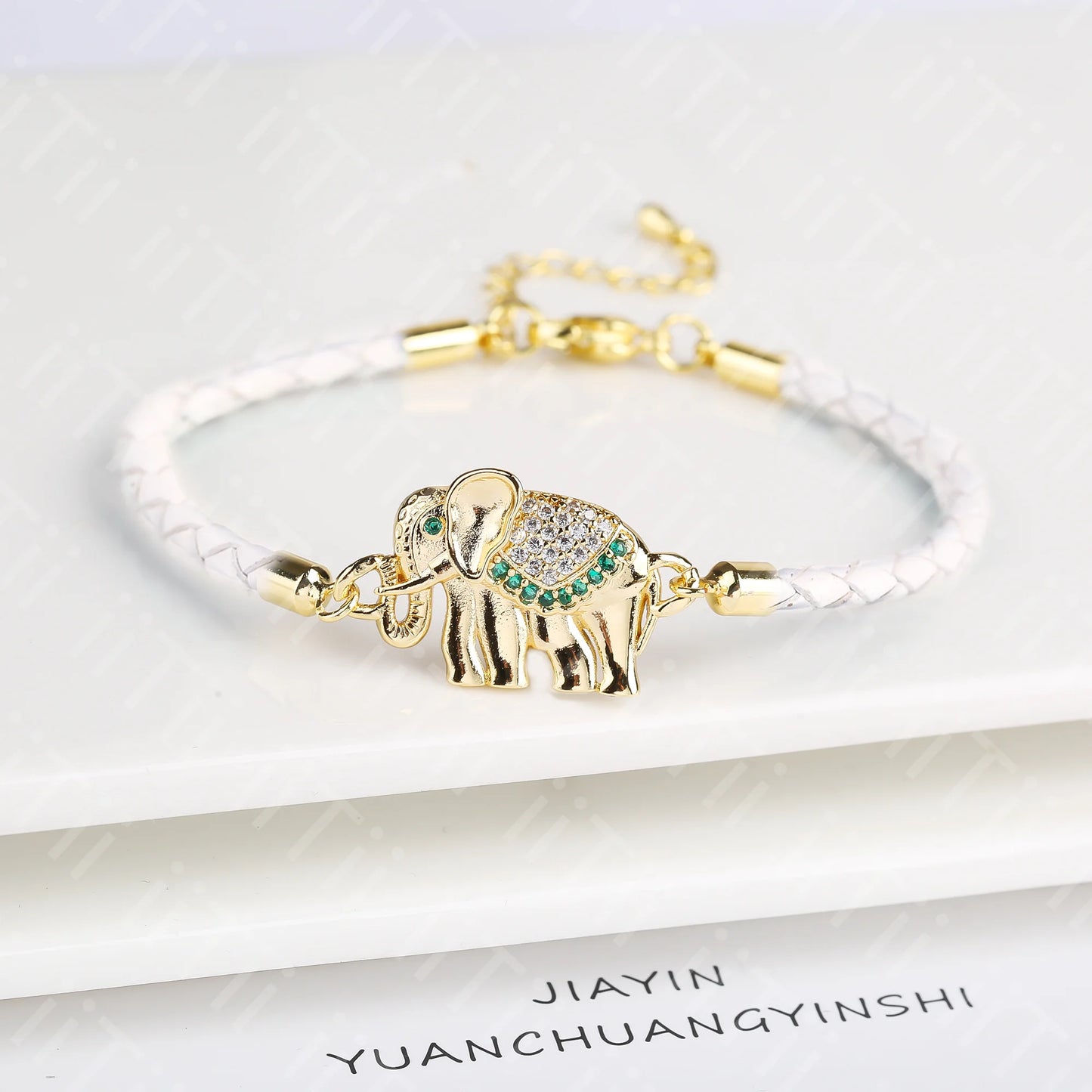 High Quality Zirconia Puppy Snake Elephant Cat Leopard Animal Theme Leather Rope Braided Bracelet for Man Woman Party Jewelry