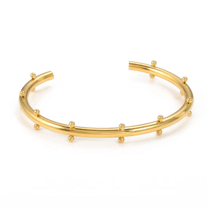 Trendy Round Ball Beaded Bracelets Bangles High Quality Stainless Steel Twist Balls Dots Bead Bangle for Women Jewelry Wholesale