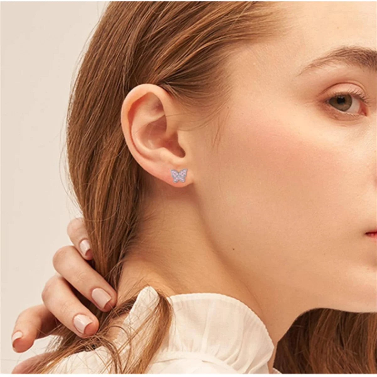 2/4pcs Stainless Steel Cute Pendant Cubic Zirconia Screw back Stud Earring,Daith Cartilage Tragus Helix Conch Piercing Jewelry