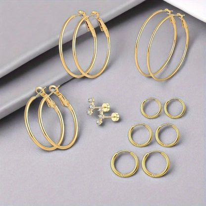 2/14 Pcs 20G Tiny Stainless Steel Screw Back Stud Earrings Set for Women, Simple Hinged Nose Rings Huggie Hoop Earring Jewelry
