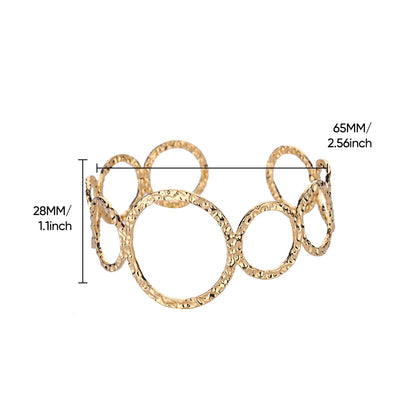 Stainless Steel Geometric Open Bracelet | Hollow Punk Round Bangle for Women | Free Shipping Fashion Jewelry