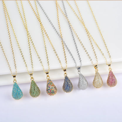Hot Sale Glossy Waterdrop Comma Full Zircon Earrings for Women Lightweight Versatile Ear Jewelry Engagement Wedding Gifts