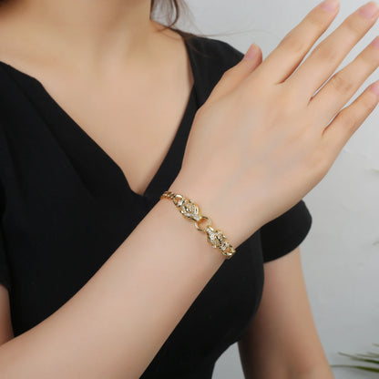 INS Hot Sale Domineering Animal Leopard Head Adjustable Bracelet For Men Women Luxury Party Jewelry Couple Gifts Wholesale