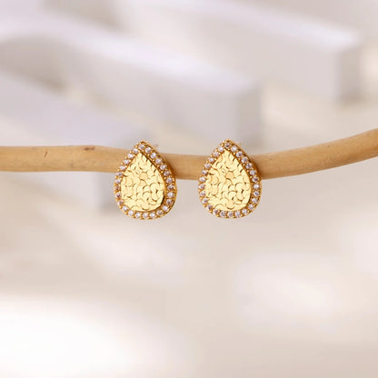 Free Shipping Vintage Zircon Waterdrop Stud Earrings For Women Stainless Steel Piercing Earring 2025 New Fashion Wedding Jewelry