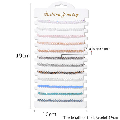 Wholesale 12Pcs/Set Colorful Natural Stone Bracelets Adjustable Rope Braided Bracelet Handmade Bohemia Bracelets with Cards