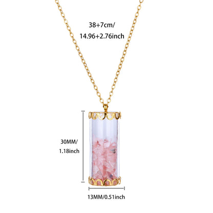 Free Shipping Bottle Stone Pendant Necklaces For Women Stainless Steel Chain Collar Necklace 2025 New Summer Beach Jewelry