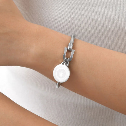 Prjewel Unique Stainless Steel Bracelets For Women Padre Pio Catholic Saint Round Accessory Bangles Religious Jewelry Set Gifts