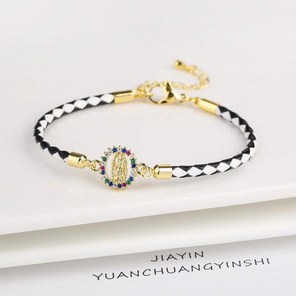 New Design Rosette Chain Virgin Mary Bracelet Fashion Woman Adjustable Bracelet Delicate Birthday Party Jewelry Gift Wholesale