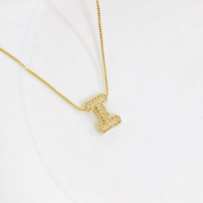 A-Z Zirconia Alphabet Gold Plated Stainless Steel Pendant Necklace for Women Initial Letter Clavicle Necklaces Collar Jewelry