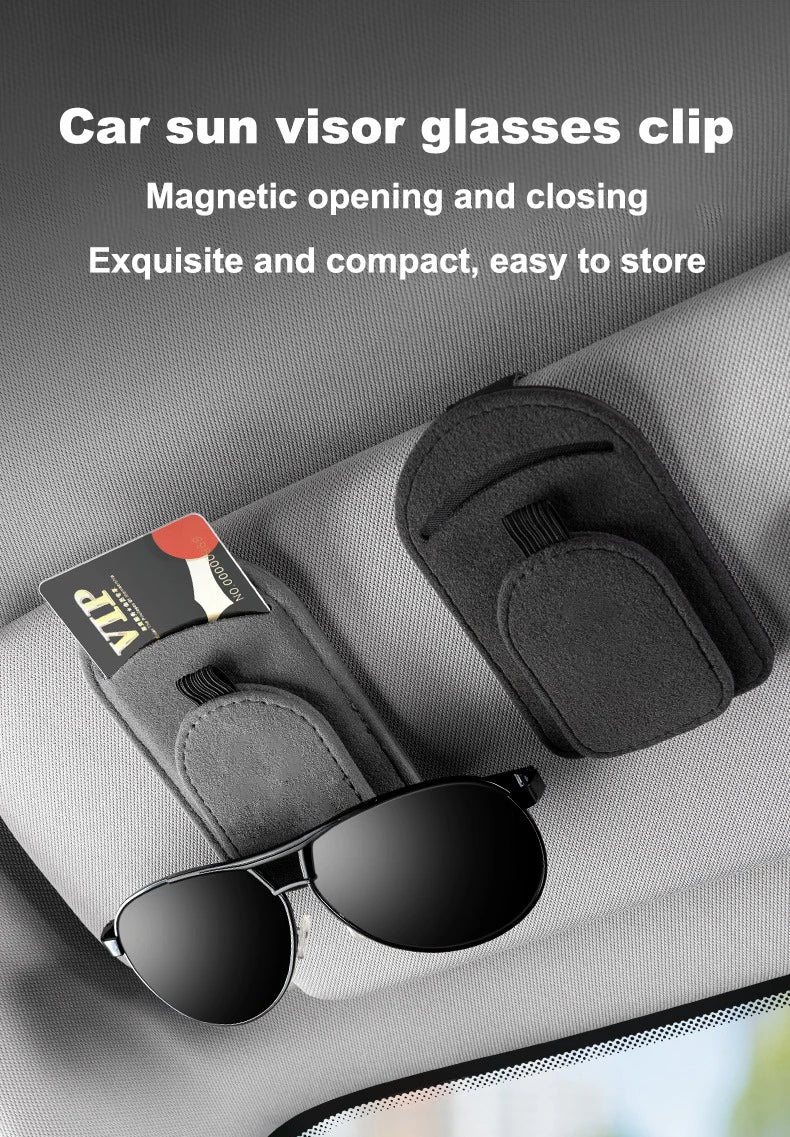 1PC Suede Car Interior Sun Visor Glasses Clip Sunglasses Ticket Card Holder for BMW X2 X3 X4 X5 X6 X7 3 5 Series G30 G20 G32 G11