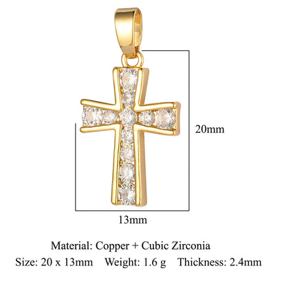 3pcs/Lot Cross Sunflower Cubic Zirconia Pendant Life Tree Maple Leaf Grape Cherry Brass CZ Charms DIY Jewelry Necklace Pendants