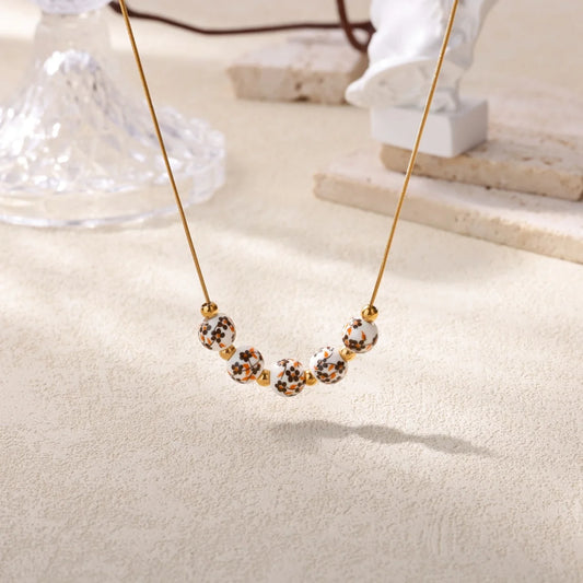 Free Shipping Vintage Beads Pendant Necklaces For Women Stainless Steel Chain Collar Necklace 2025 New Summer Beach Jewelry