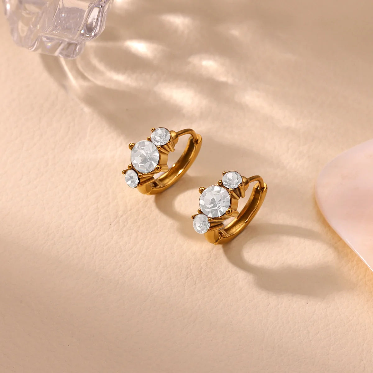 Free Shipping Vintage Zircon Hoop Earrings For Women Stainless Steel Piercing Earring 2025 New Fashion Wedding Jewelry