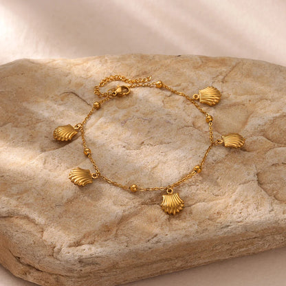 Starfish Dolphin Pendant Anklet Bracelet for Women Stainless Steel Gold Color Anklets Boho Summer Beach Jewelry Foot Accessories