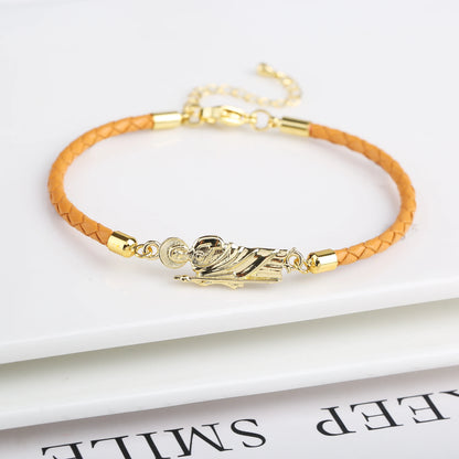 Hot Sale Green Pink Religious St. Jude Leather Rope Braided Jewelry Bracelet Fashion for Man Woman Daily Party Zirconia Jewelry