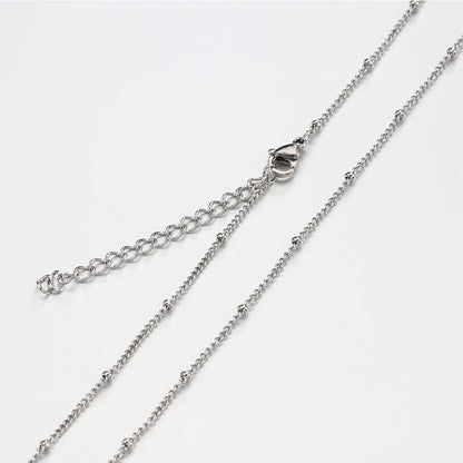 10pcs 5pcs Stainless Steel Bead Chain Necklace Chains for DIY Jewelry Making Findings 45cm+5cm Chain with Lobster Clasps No Fade