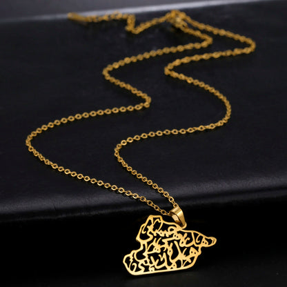 LIKGREAT Trendy Syria Map Flag Pendant Necklaces Stainless Steel Syrians Map Hiphop Jewelry Gift for Women Men