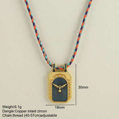 Bohemian POP Art Heart Necklace For Women Gothic Evil Blue Eye Collars Handwoven Wool Chain Choker Tarot Card Summer Jewelry