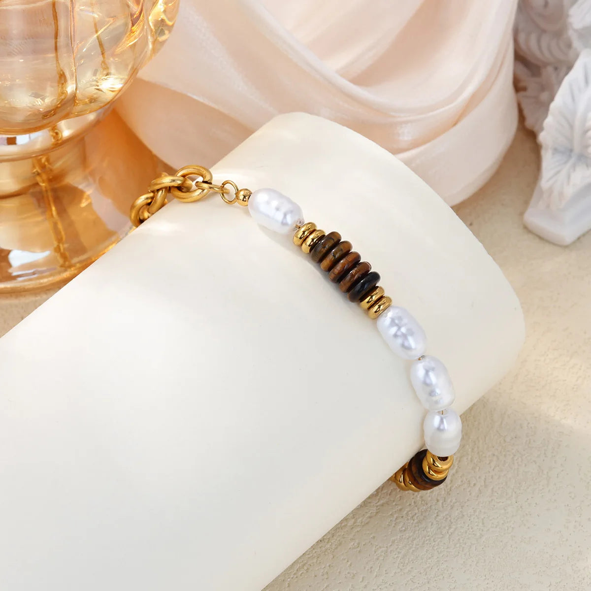 Free Shipping Fashion Beads Bracelet For Women Stainless Steel Gold Color Chain Bracelet 2025 New Party Wedding Couple Jewelry
