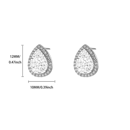 Free Shipping Vintage Zircon Waterdrop Stud Earrings For Women Stainless Steel Piercing Earring 2025 New Fashion Wedding Jewelry