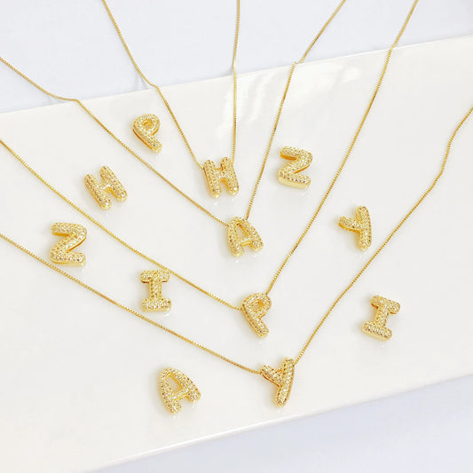 A-Z Zirconia Alphabet Gold Plated Stainless Steel Pendant Necklace for Women Initial Letter Clavicle Necklaces Collar Jewelry