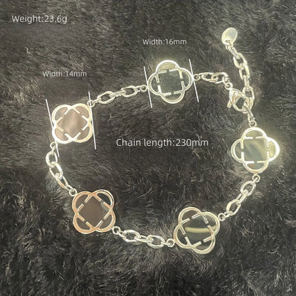 Stylish Petal Chan Bracelets for Men Boys,Waterproof Natural Shell Chain Links Wristband,Birthday Gift