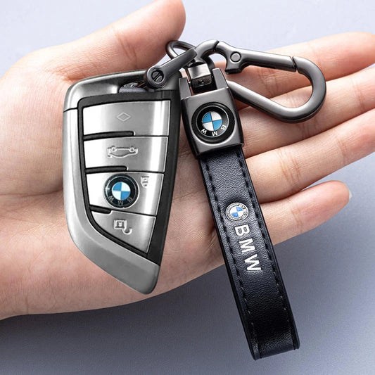 1Pcs Car Metal Key Chain Fine Leather Emblem Key Ring For BMW X1 X2 X3 X5 X4 X6 X7 G30 G20 G32 G11 G12 F40 F30 F20 F10 F34 F07