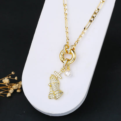New Creative Religious St. Jude Zirconia Women's Necklace 3:1 Chain Choker Fashion for Woman Casual Trend Jewelry Party Gift