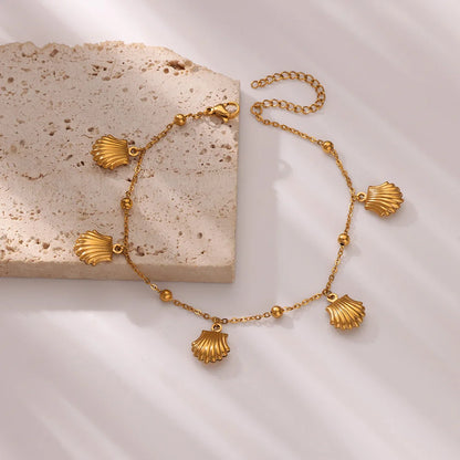 Starfish Dolphin Pendant Anklet Bracelet for Women Stainless Steel Gold Color Anklets Boho Summer Beach Jewelry Foot Accessories