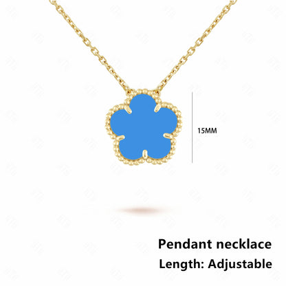Simple 15mm Natural Shell Stone Five-Leaf Flower Set Bracelet Necklace Classic Flower Woman Jewelry Sets For Party Daily Wear