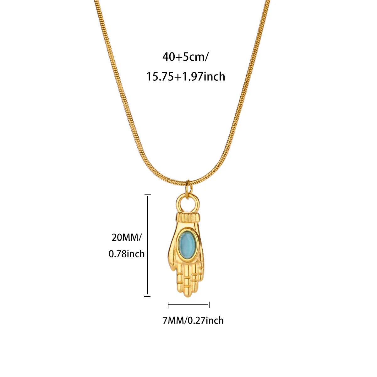 Free Shipping Opal Hand Pendant Necklaces For Women Stainless Steel Chain Collar Necklace 2025 New Summer Beach Jewelry