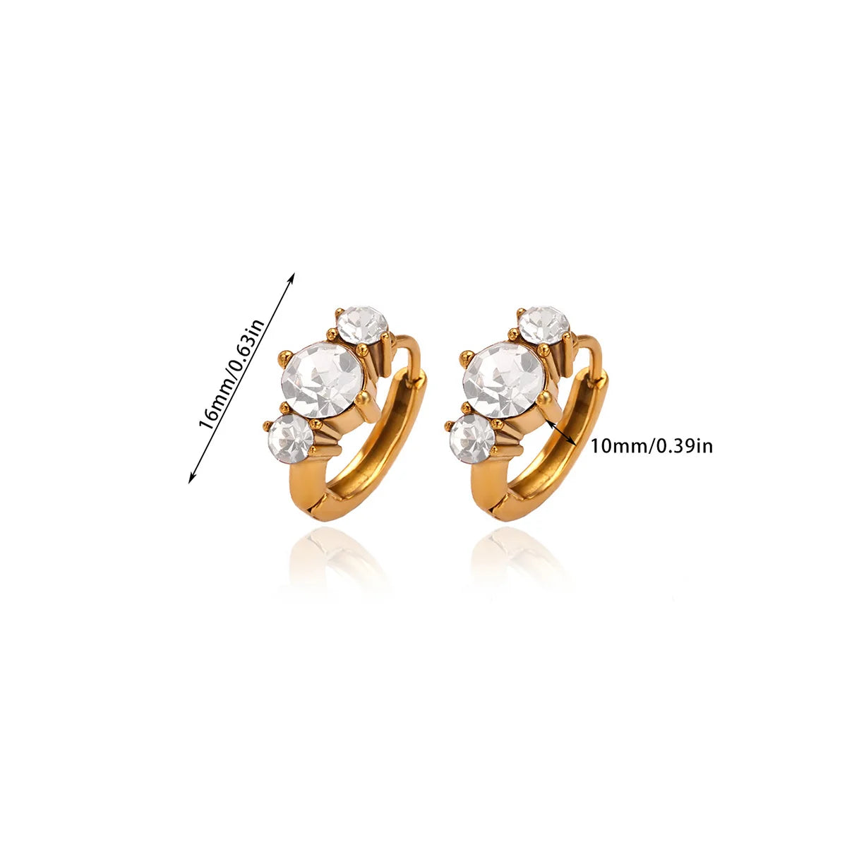 Free Shipping Vintage Zircon Hoop Earrings For Women Stainless Steel Piercing Earring 2025 New Fashion Wedding Jewelry