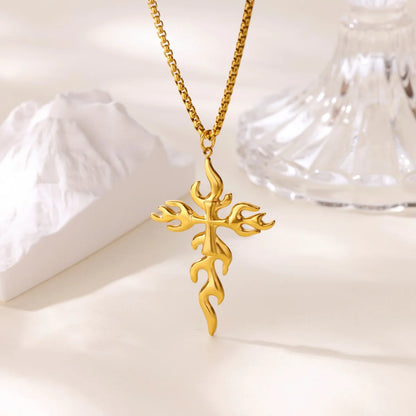 Free Shipping Vintage Cross Pendant Necklaces For Women Stainless Steel Chain Collar Necklace 2025 New Jewelry