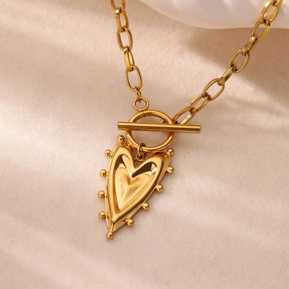 Geometric Heart Necklaces For Women Stainless Steel Gold Color Snake Chain Heart Necklace Aesthetic New Wedding Jewelry Gift