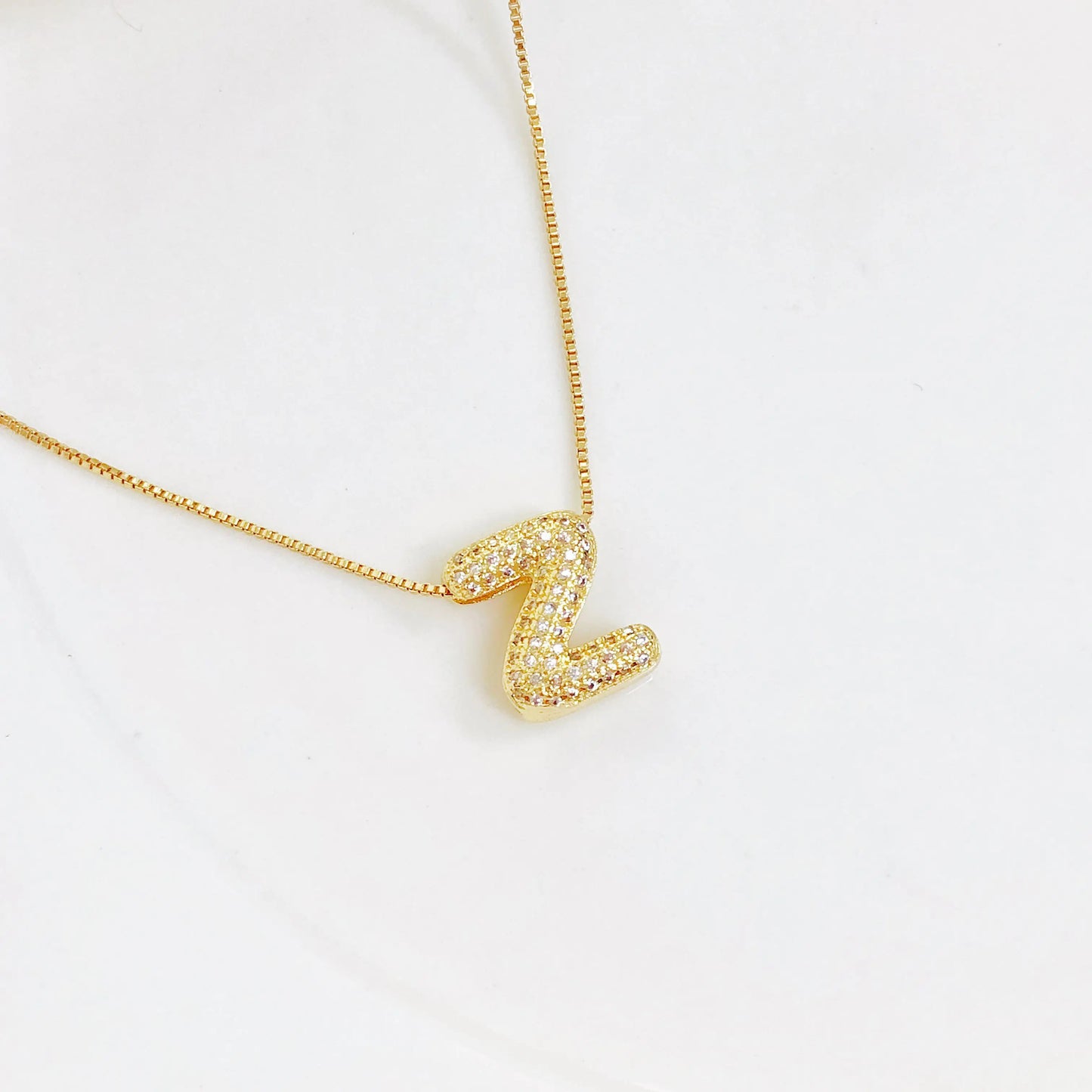 A-Z Zirconia Alphabet Gold Plated Stainless Steel Pendant Necklace for Women Initial Letter Clavicle Necklaces Collar Jewelry