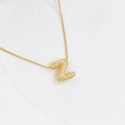 A-Z Zirconia Alphabet Gold Plated Stainless Steel Pendant Necklace for Women Initial Letter Clavicle Necklaces Collar Jewelry