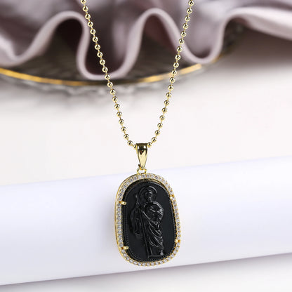 Gold/Silver Hot Sale Religious Style Gold Plated St. Jude Zircon Pendant Necklace Personalized for Man Woman Party Jewelry  Gift