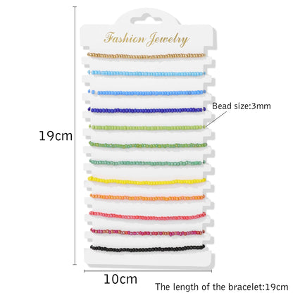 Wholesale 12Pcs/Set Colorful Natural Stone Bracelets Adjustable Rope Braided Bracelet Handmade Bohemia Bracelets with Cards