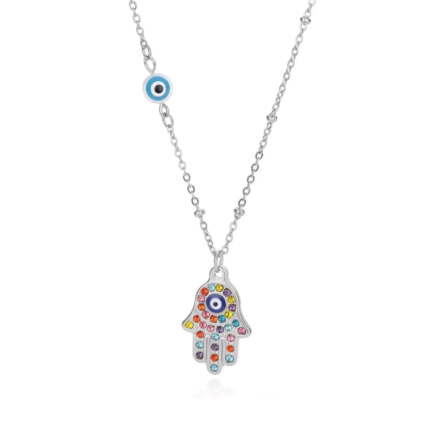 Blue Turkish Evil Eye Necklace for Women Vintage Pendant Tassel Necklace 2024 New Simple Clavicle Choker Necklaces Jewelry Gifts