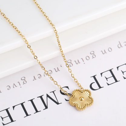 Waterproof Clover five-leaf flower Metal Laser Stainless Steel Jewelry Set Classic for Woman Luxury Party Jewelry Daily Wear