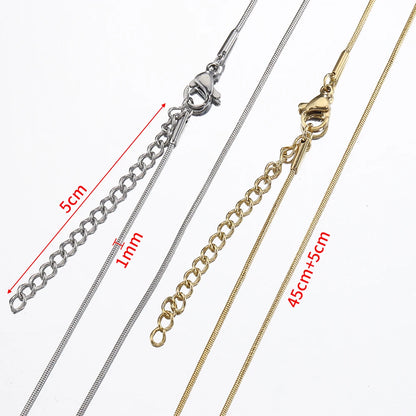10pcs 5pcs Stainless Steel Snake Chain Necklace Chains for DIY Jewelry Making Findings Pendants Chain Lobster Clasps Wholesale