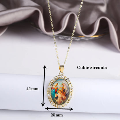 9 Style Fashion Virgin Mary St. Jude Pendant Necklace Classic for Religious Figures Jewelry Choker Chain Daily Wear Party Gift