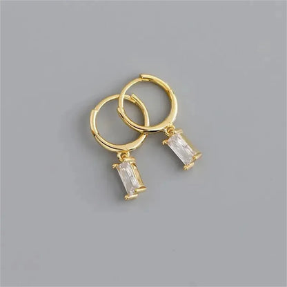 2/8pcs Fashion Novel Stainless Steel Huggies Hoop Earrings,Little Crystal Zirconia Pendant Cartilage Helix Ear Piercing Jewelry