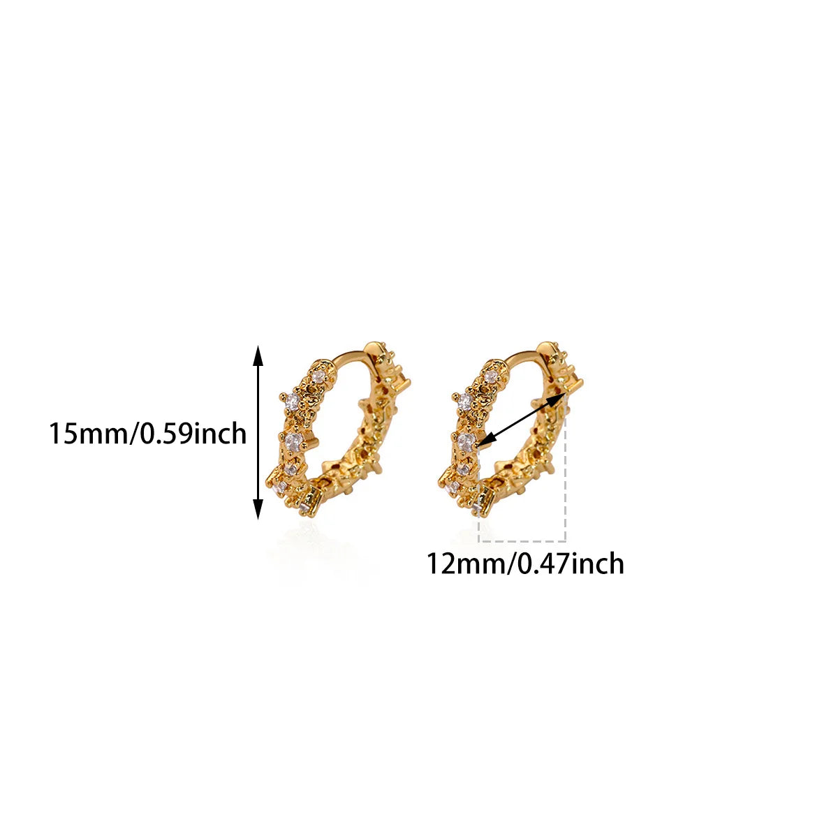 Free Shipping Vintage Zircon Hoop Stud Earrings For Women Stainless Steel Piercing Earring 2025 New Fashion Wedding Jewelry