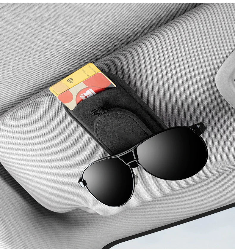 1PC Suede Car Interior Sun Visor Glasses Clip Sunglasses Ticket Card Holder for BMW X2 X3 X4 X5 X6 X7 3 5 Series G30 G20 G32 G11